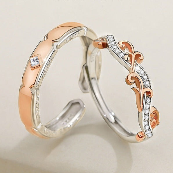 Beatiful Matching Rings Set for Two - Solid Sterling Silver