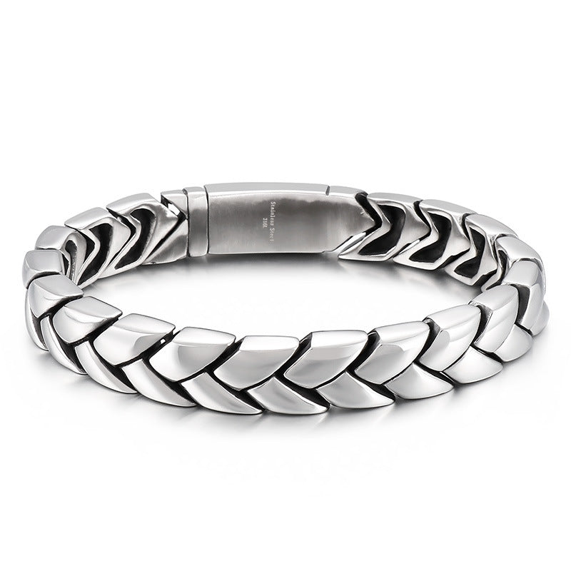 Custom Mens Stainless Steel Bracelet 22cm