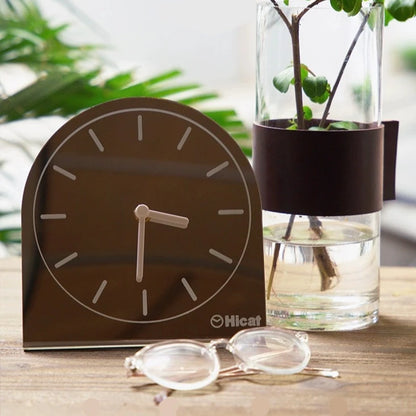 Real Mirror Decorative Silent Side Table Clock