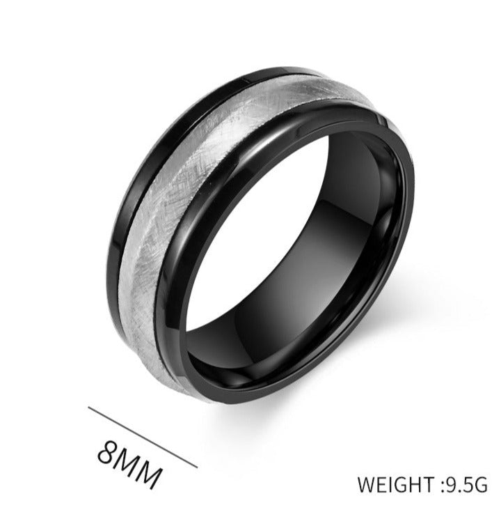 Engraved Mens Promise Ring Stainless Steel 8mm