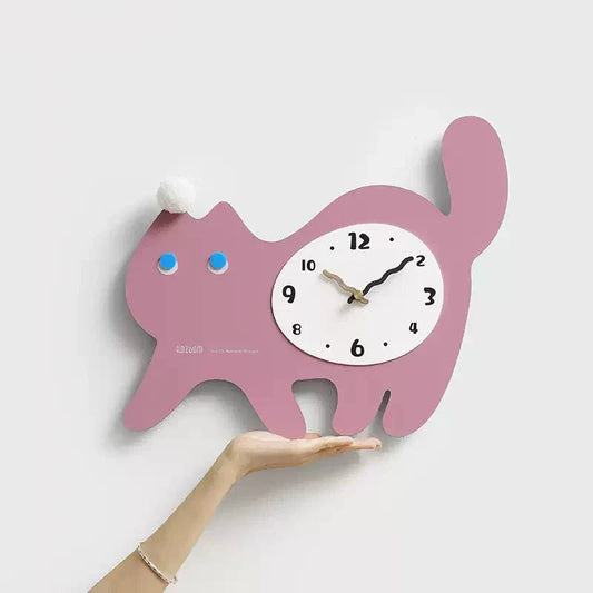 Cute Cat Kids Bedroom Silent Wall Clock – Playful Design & Quiet Movement