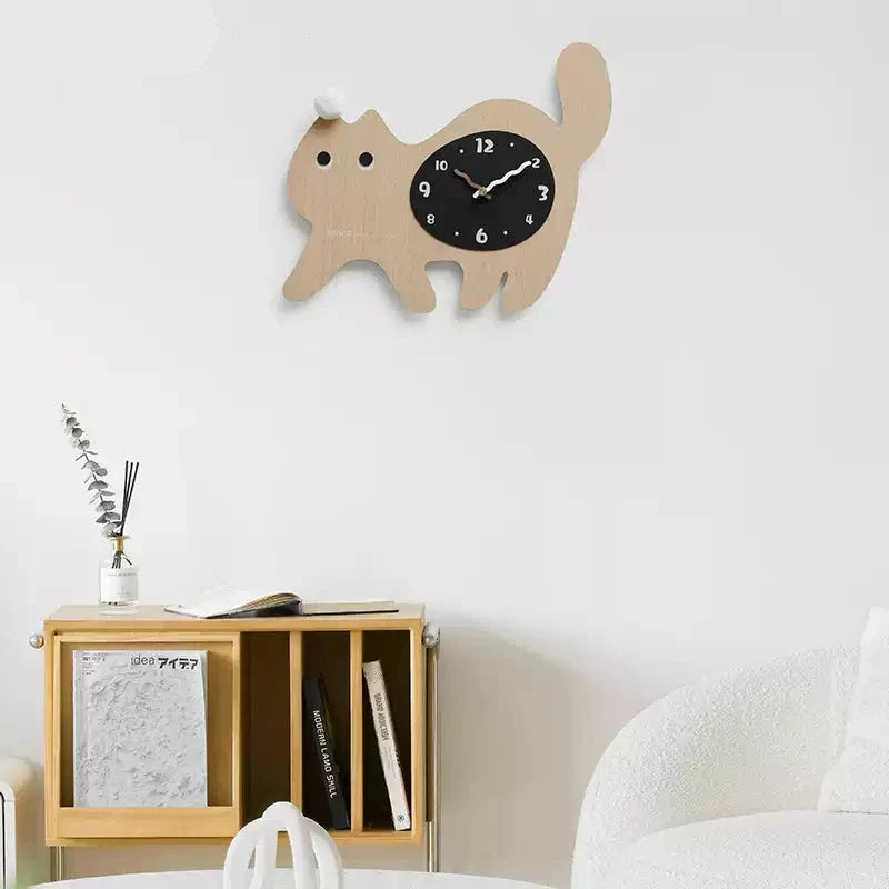 Cute Cat Kids Bedroom Silent Wall Clock – Playful Design & Quiet Movement