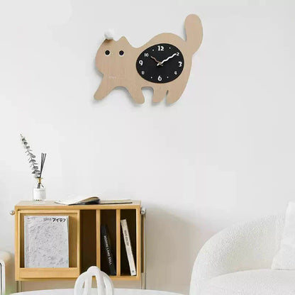 Cute Cat Kids Bedroom Silent Wall Clock – Playful Design & Quiet Movement