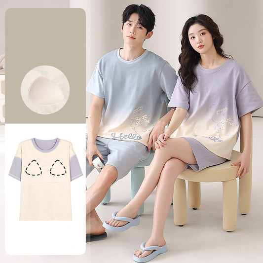 100% Cotton Couple Pajamas - Matching Bear Design