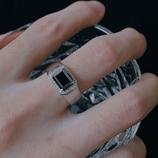 3 Carat Black Moissanite Diamond Ring for Men