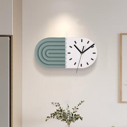 Capsule Ribbed Silent Wall Clock — 12" x 6" Acrylic