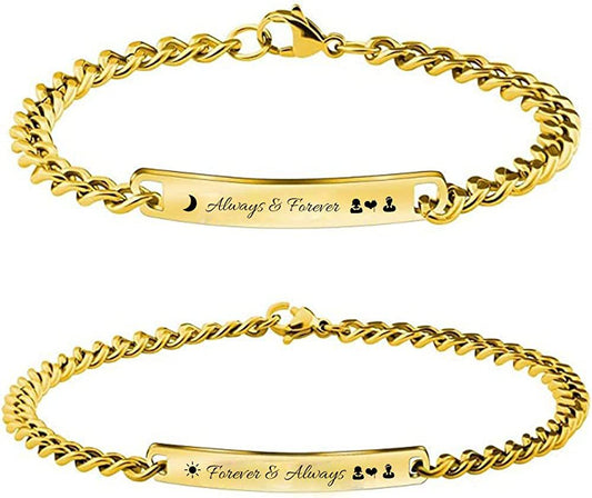 Always and Forever Promise Bracelets Gift for Couples