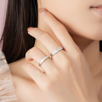 Luminous Heartbeat Rings Set - Solid Sterling Silver - Adjustable Size