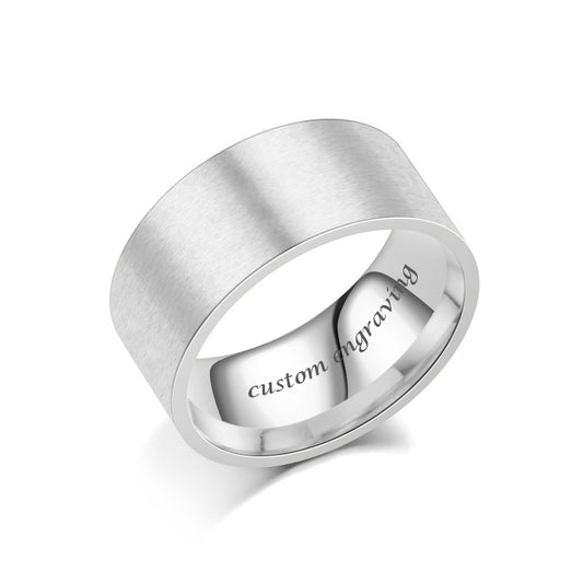 Custom Brushed Mens Wedding Band 10mm