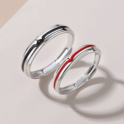 Custom Heartbeat Couple Wedding Rings
