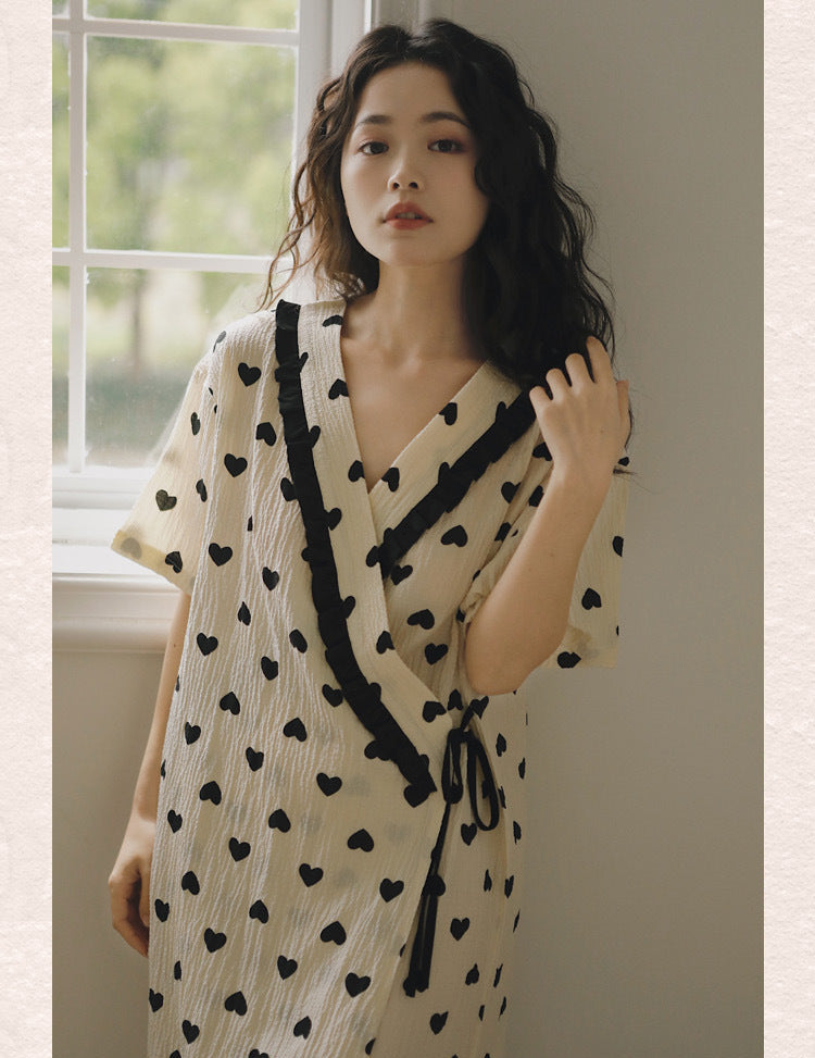 Hearts Pattern Pajamas Set