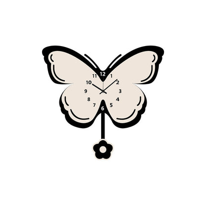 Butterfly Silent Pendulum Wall Clock