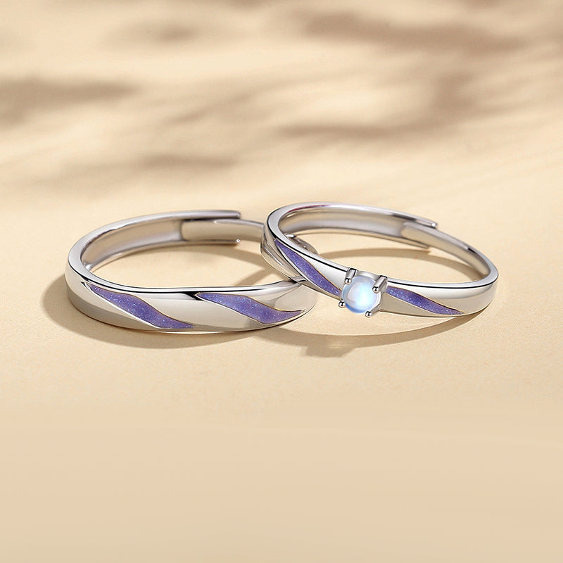 Engraved 2 pcs Promise Rings for Couples