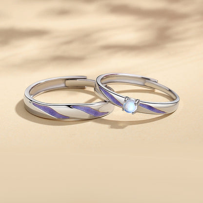 Engraved 2 pcs Promise Rings for Couples