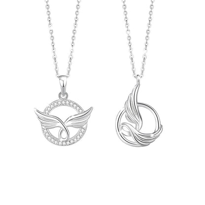 Angel Wings Necklaces Set for Two - Sterling Silver