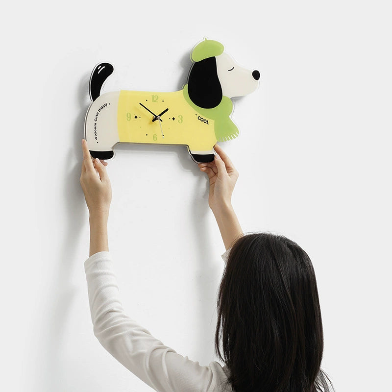 Silent Dachshund Acrylic Wall & Desk Clock