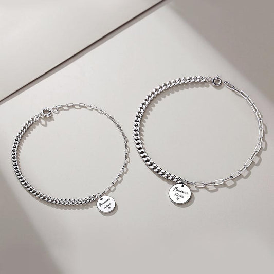 Forever Love Engraved Promise Bracelets Set