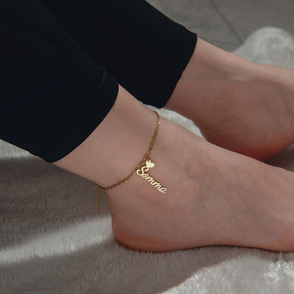 Personal Name sandblast Anklet