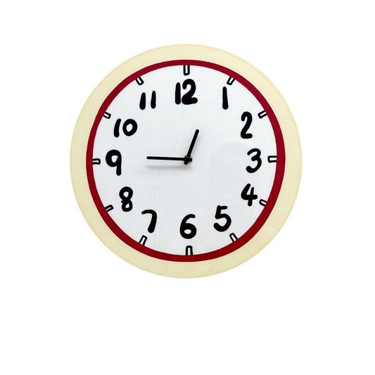 Hand-Drawn Style Silent Wall Clock – Unique Acrylic Design