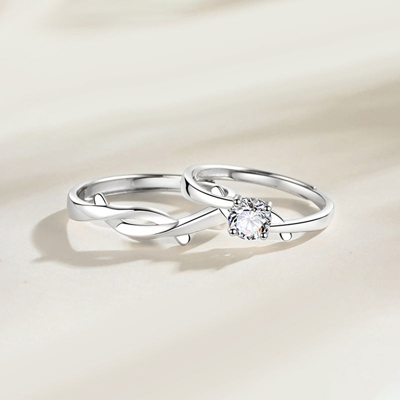 Custom 0.5 Carat Moissanite Diamond Rings Set for Couples