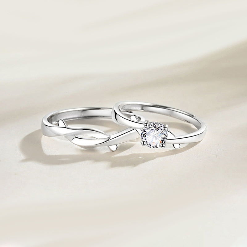 Custom 0.5 Carat Moissanite Diamond Promise Rings Set