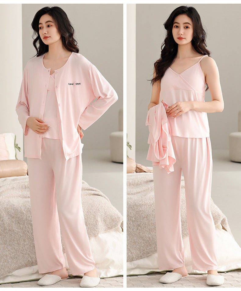 3-Piece Soft Sleepwear Pregnancy Lounge Set