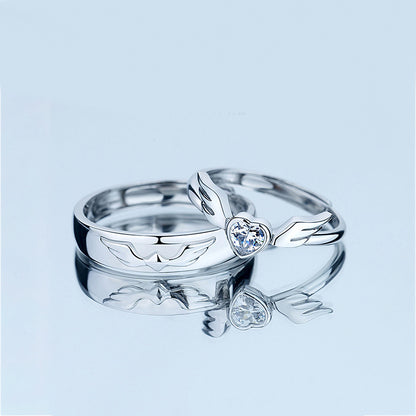 Angel Wings Rings Set for Two - 18K Gold Plated Sterling Silver