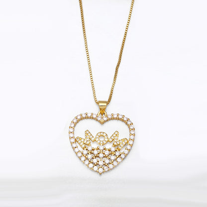 Heart Shaped Mom Pendant Necklace Gift