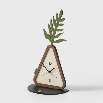 Nordic Silent Pedestal Clock with Integrated Tray