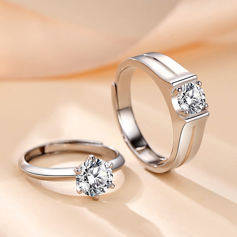 1.8 Carat Moissanite Rings Set for Him and Her