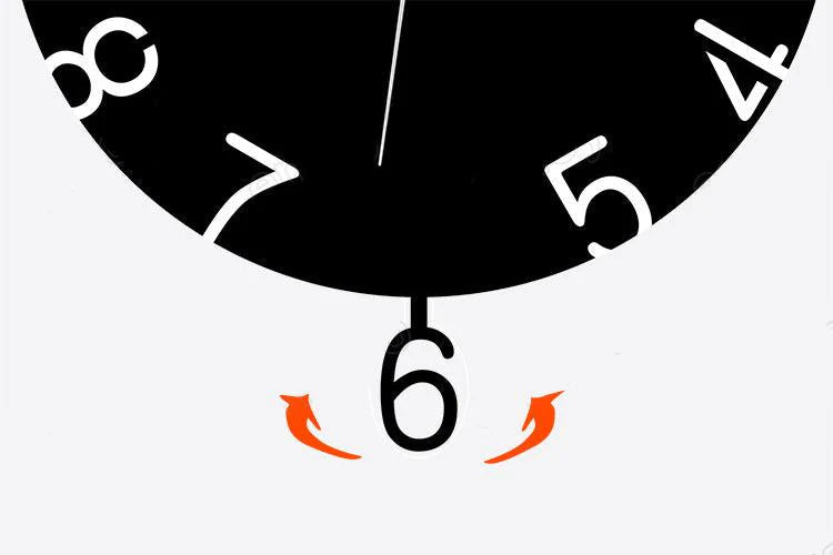 Big Numbers Silent Pendulum Wall Clock — 12" Acrylic