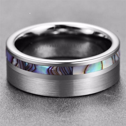 Custom Name Mens Wedding Band Tungsten