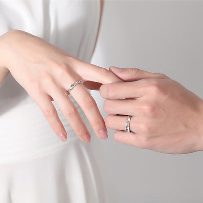 Matching Ocean Waves Promise Rings for Couples