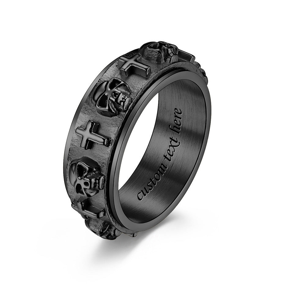 Custom Engraved Spinning Fidget Ring Gullei.com