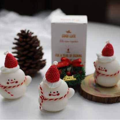 Snowman Christmas Scented Candles Set of 4