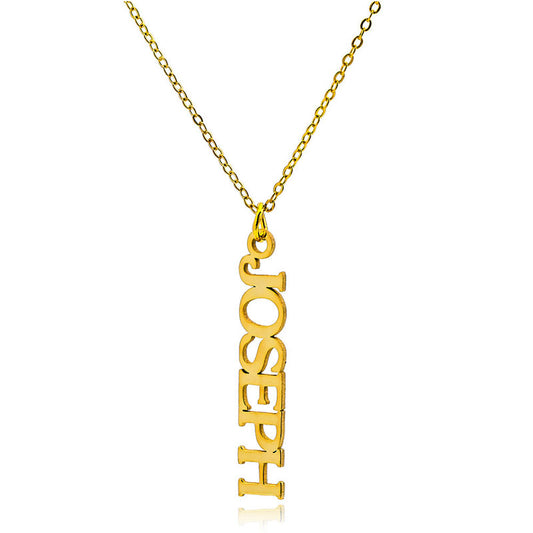 Custom Name Vertical Pendant Necklace