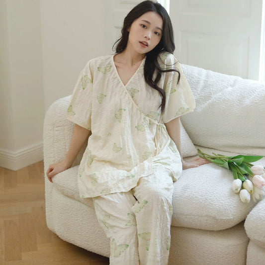 Adjustable Waist Maternity Sleepwear Set