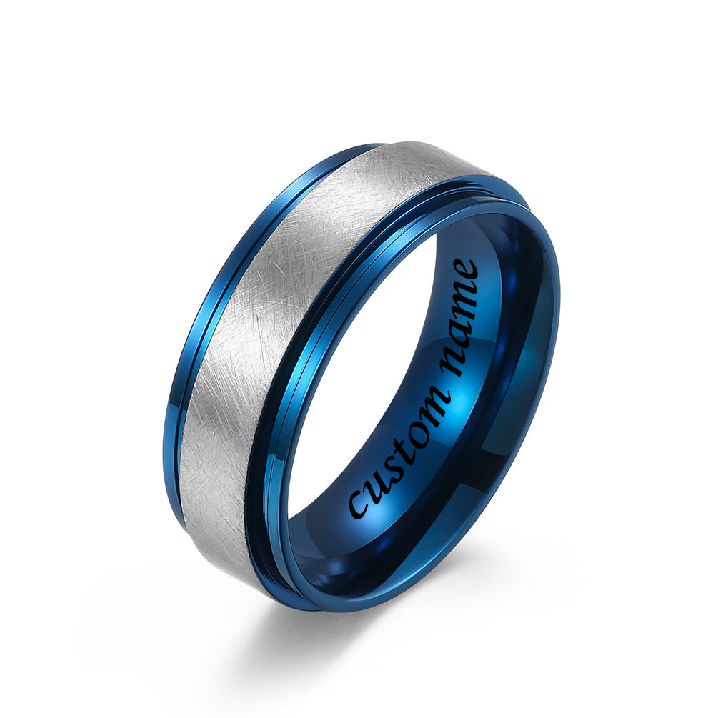 Engraved Mens Wedding Band