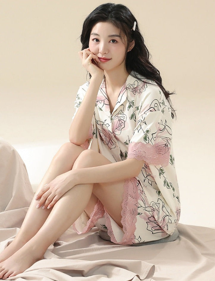 Soft Two Piece Cotton Pajamas Set for Women