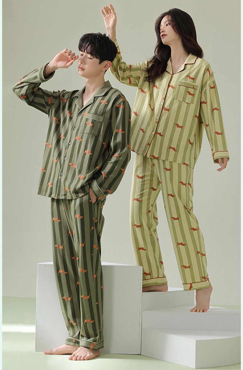 Matching His and Hers Autumn Pajamas 100% Cotton