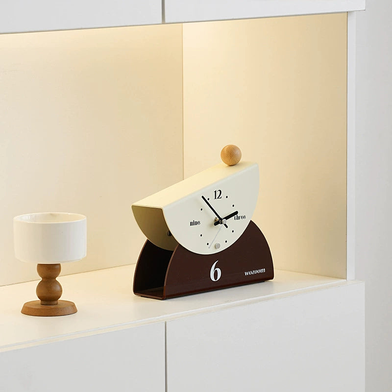Modern Half-Moon Silent Desk Clock