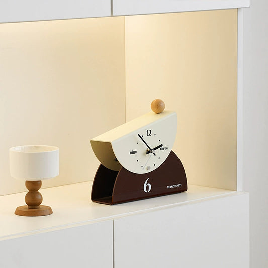 Modern Half-Moon Silent Desk Clock
