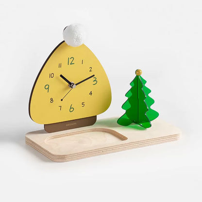 Nordic Christmas Silent Pedestal Clock