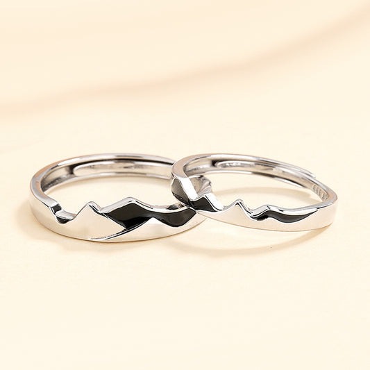 Custom Mountains Matching Rings Set for Lovers