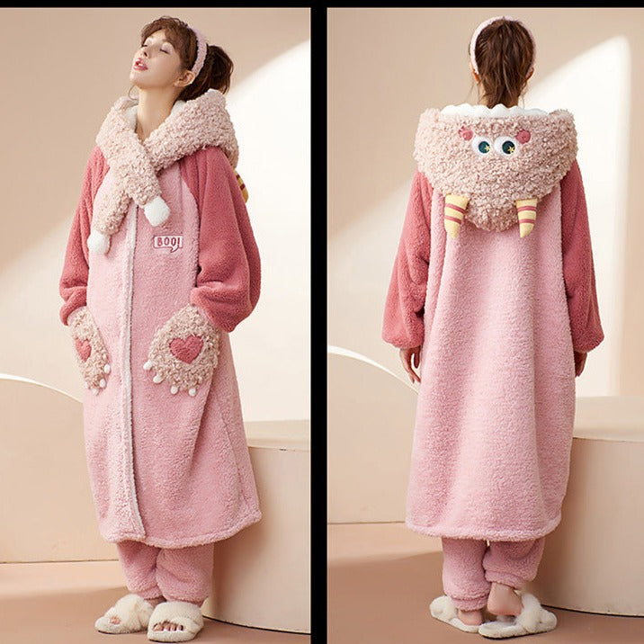 Winter Nightwear Flannel Dress for Women