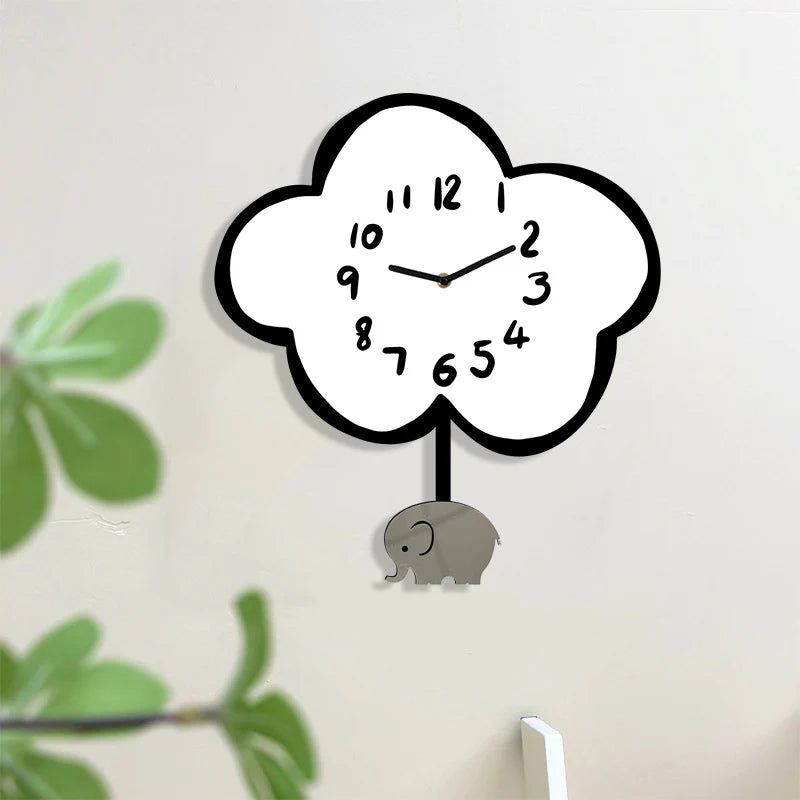 Cute Animals Silent Pendulum Clock for Kids Bedroom – Playful & Charming Design