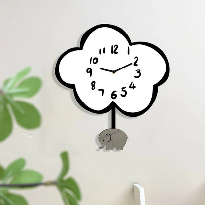 Cute Animals Silent Pendulum Clock for Kids Bedroom – Playful & Charming Design