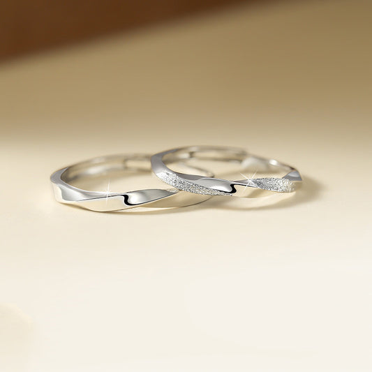 Engraved Mobius Promise Rings Matching Set