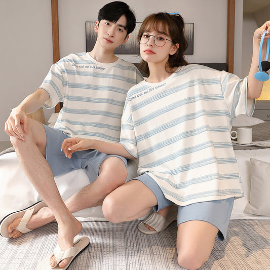 Matching Cute Summer Couples Pajamas Set 100% Cotton