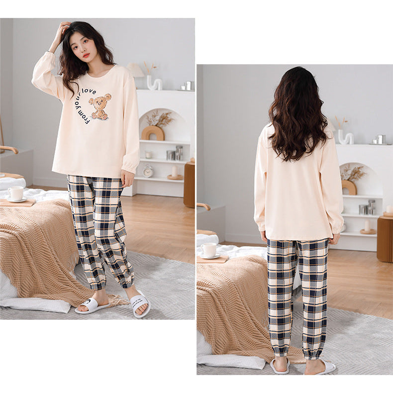 Matching Couple Pajamas – Soft Cotton with Bear Embroidery by Gullei